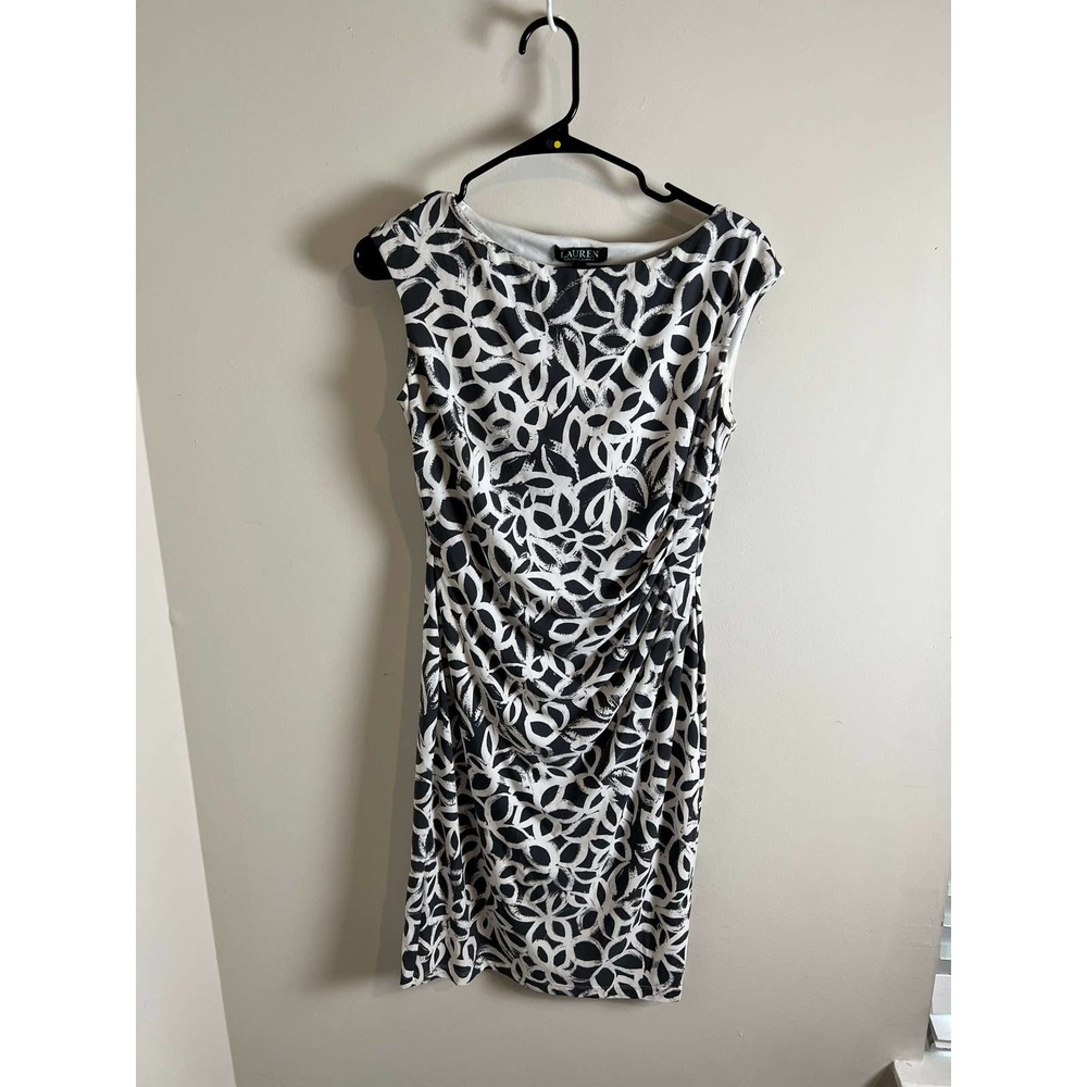 Lauren Ralph Lauren Cinched Stretchy Sleeveless Floral Sheath Dress 6